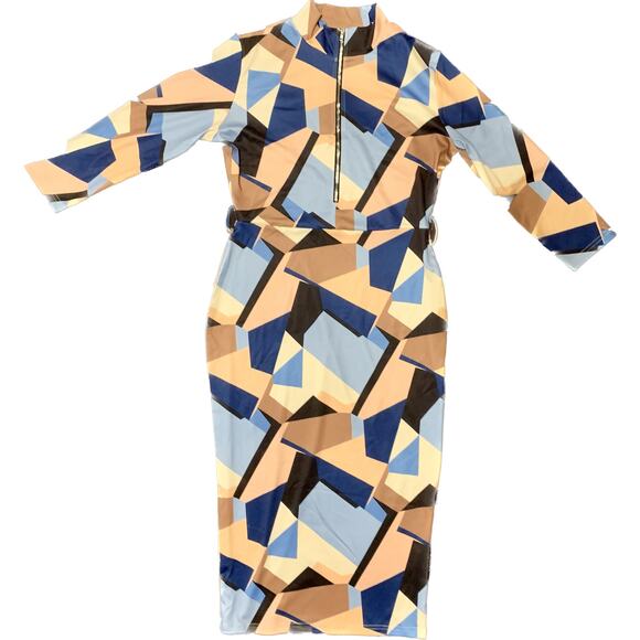 Women’s Zip Up Bodycon Dress- Size Large - Picture 5 of 7